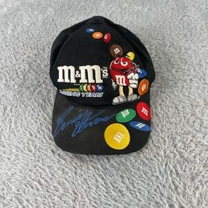 M&M Racing Team Embroidered Baseball Cap Black with M&M Characters and Signature